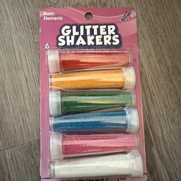 NEW Basic Elements 6 Pearl Glitter Shakers for Crafting - Picture 1 of 2